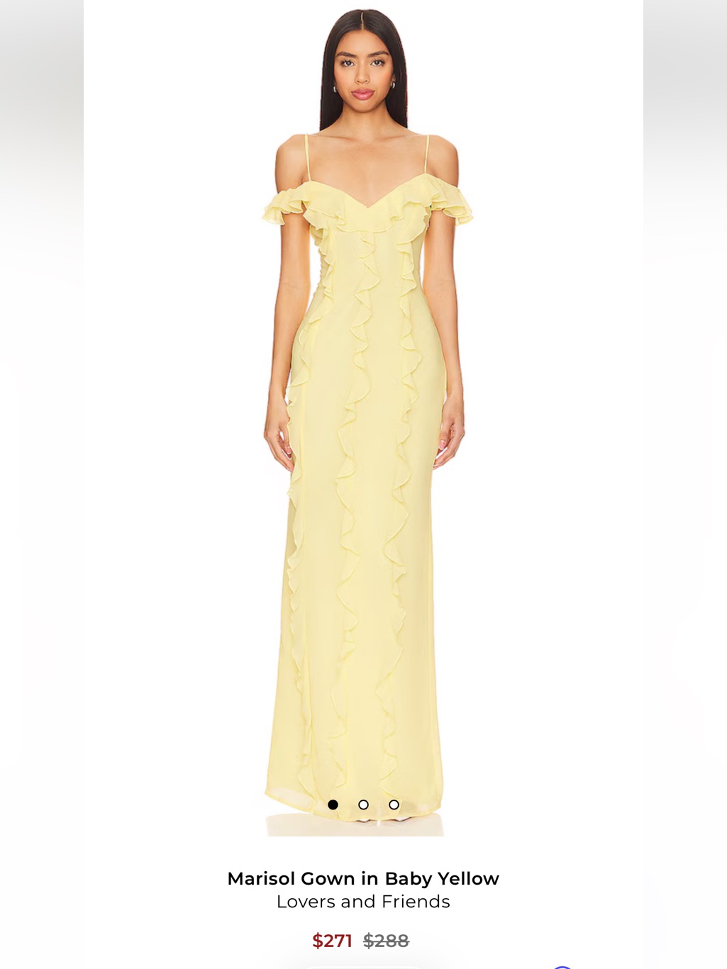 Lovers + Friends Marisol Baby Yellow Ruffle-Trim Maxi Dress